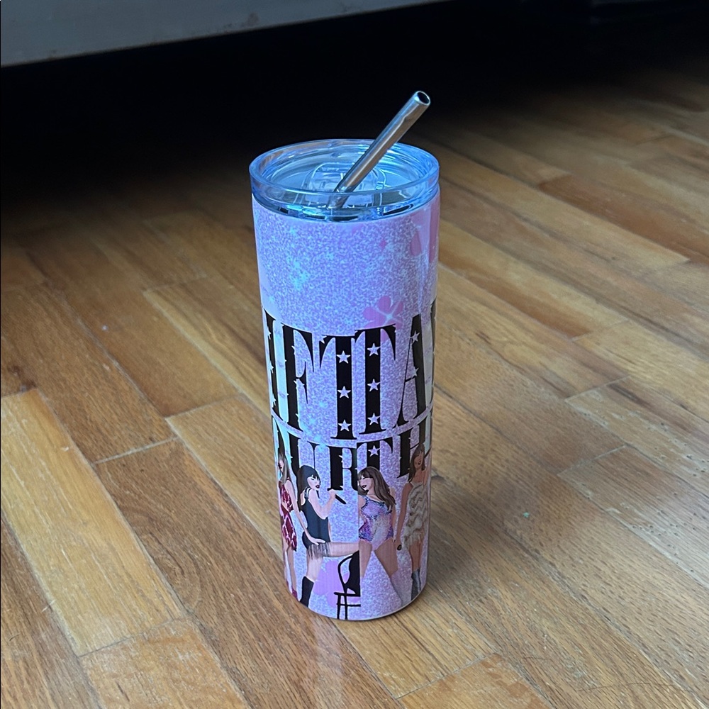 Taylor Swift The Eras Tour, Glitter Tumbler with Straw
